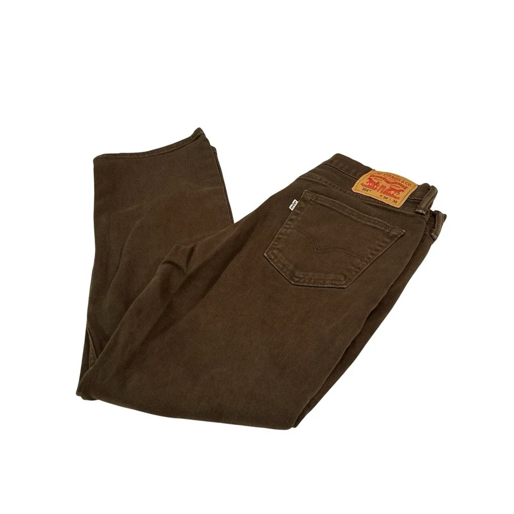 Levis Men's 514‎ Straight Fit Jeans Stretch Brown 34x32